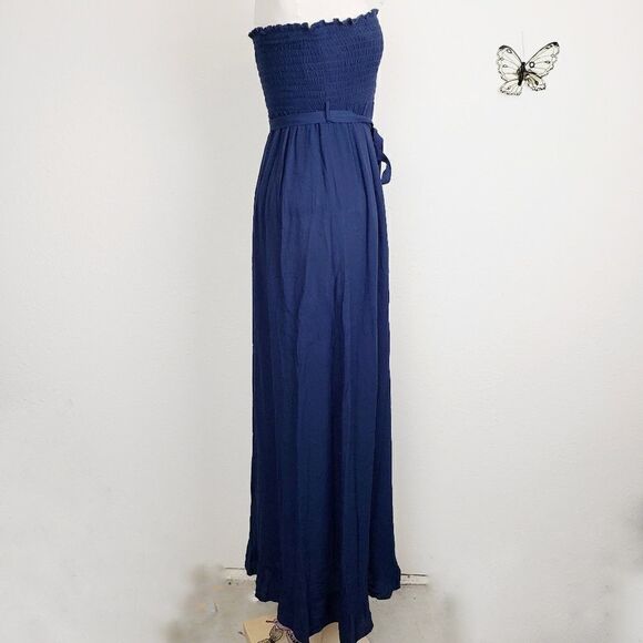 Juicy couture strapless navy maxi dress with sash - Picture 2 of 5